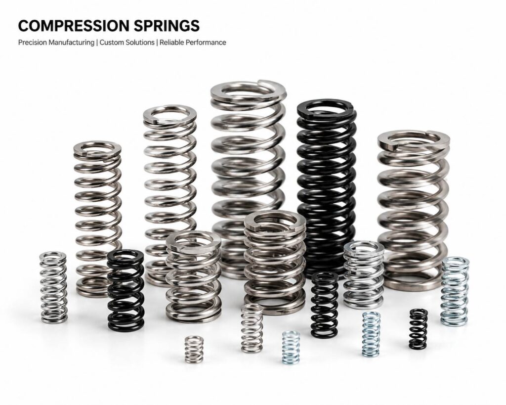 Custom compression springs manufactured by KAIFORGE for industrial applications