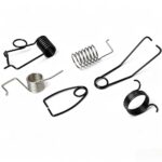 Torsion spring design detail showing coil structure and customized leg configuration by KAIFORGE