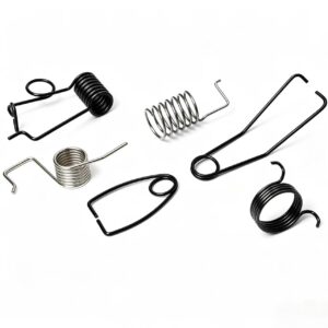 Torsion spring design detail showing coil structure and customized leg configuration by KAIFORGE