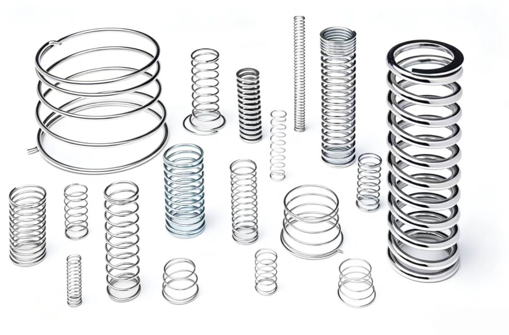 Stainless steel compression spring detail showing coil design and precision manufacturing